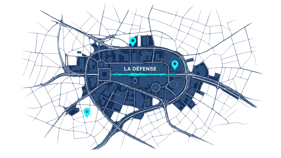 Carte du quartier de La Défense